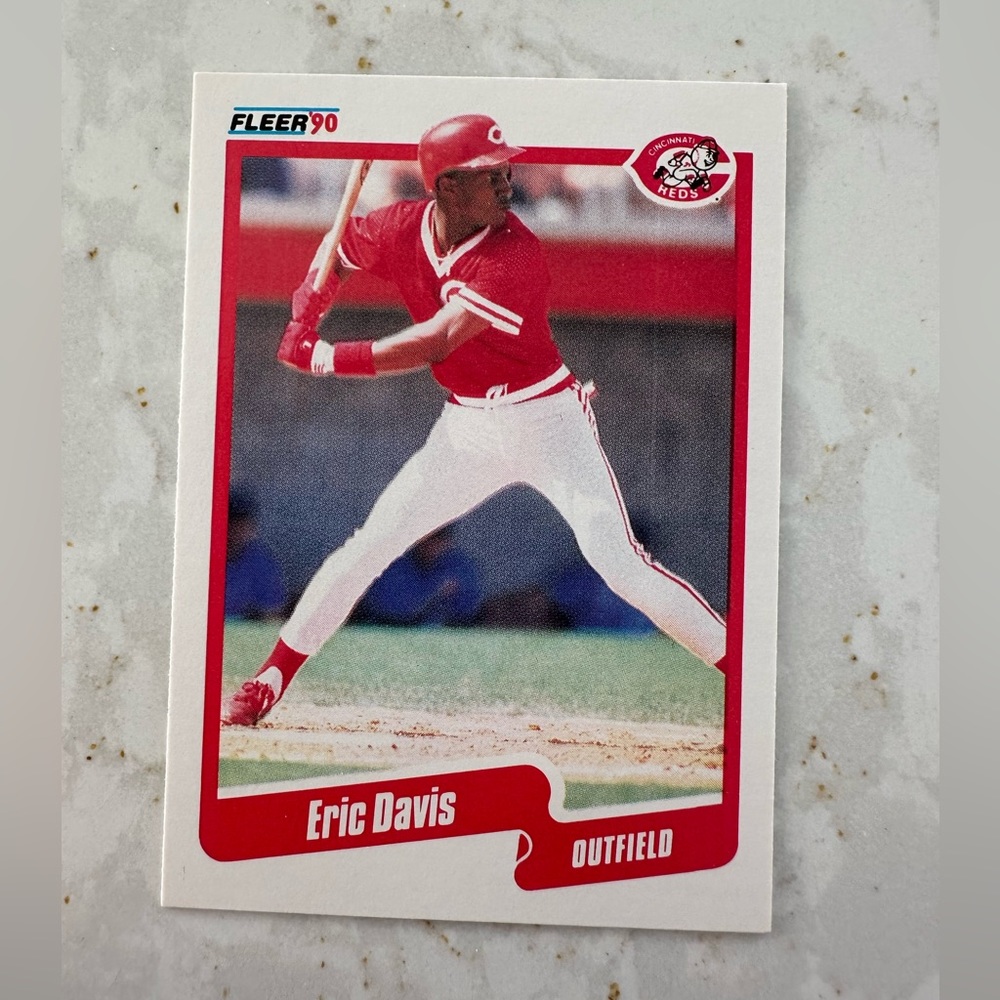 fleer 90 eric davis reds baseball card